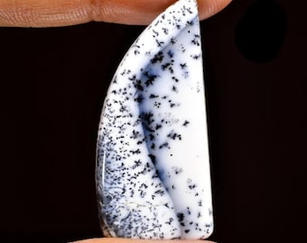 Dendritische opaal cabochon natuurlijke dendriet opaal edelsteen platte achterkant, zwart witte dendritische agaat cabochon