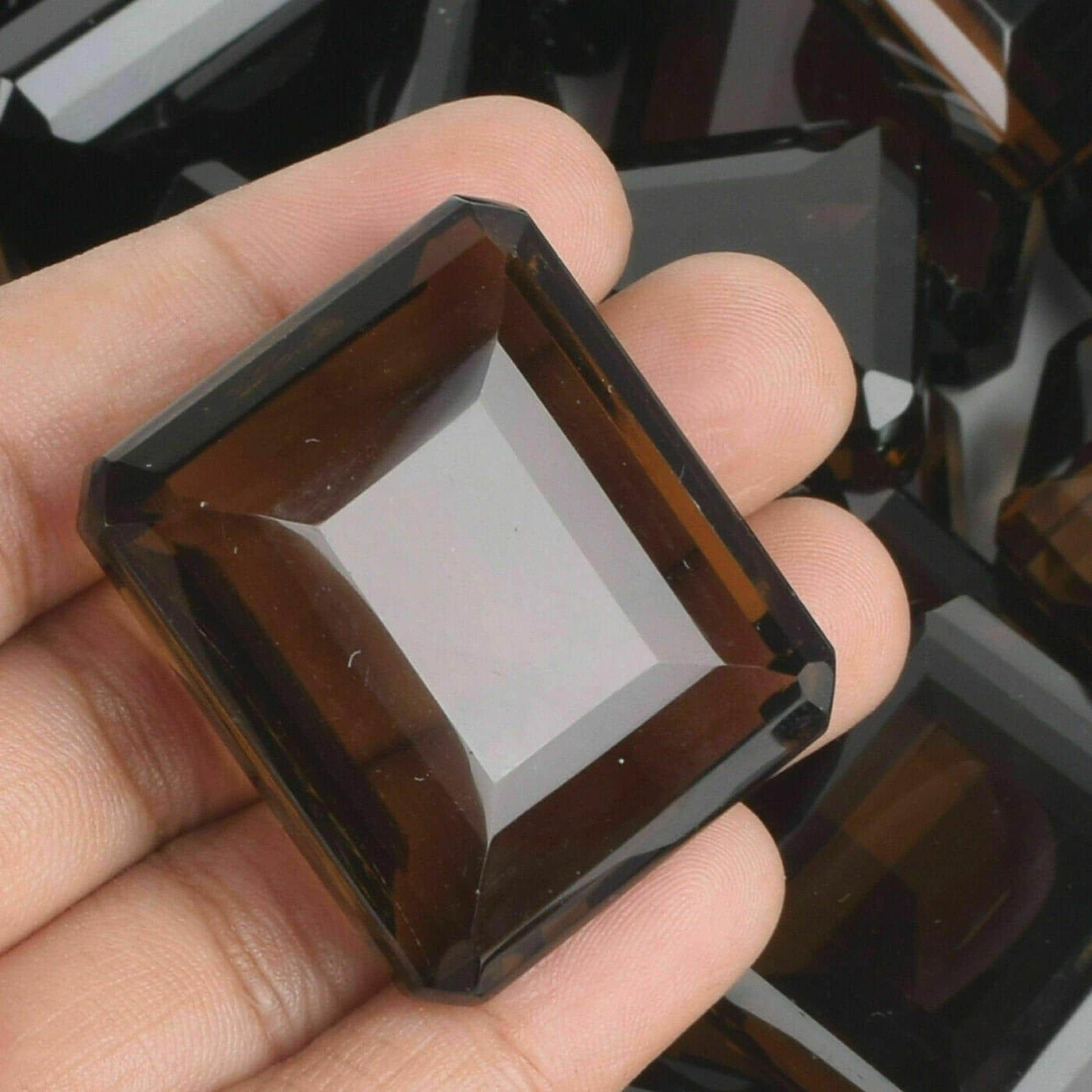 Lote de 100 quilates de piedras preciosas de cristal facetadas sueltas de topacio ahumado y cristales curativos
