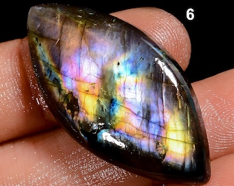 Natural Purple Labradorite Cabochon Loose Gemstone For Making Jewelry, Crafts