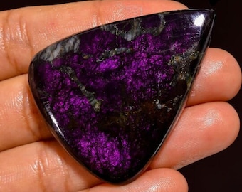Purpurite Gemstone Purple Fire Cabochon Beautiful Flat Back Flashy Purpurite Stone for Jewelry Making, Crystal Purpurite
