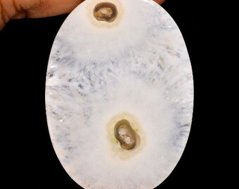 Natural Large White Solar Quartz Druzy Cabochon Gemstone For Making Jewelry