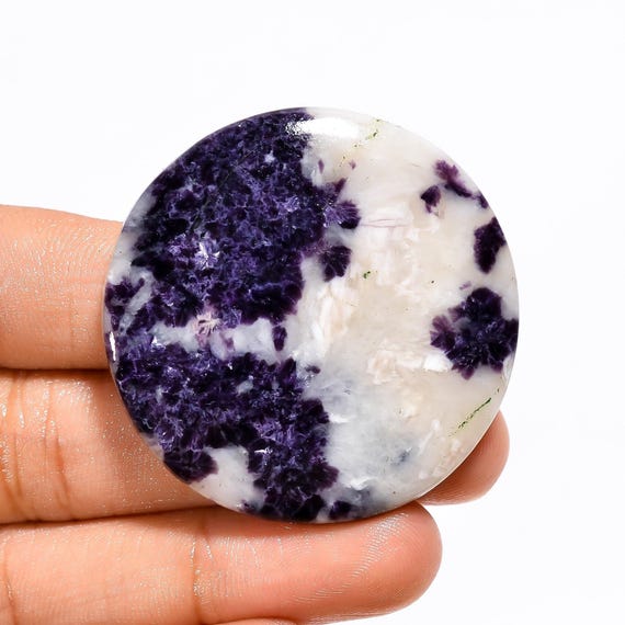Natural Purple Lepidolite Gemstone Lepidolite Cabochon Purple Crystal Lapidolite Loose Gemstone For Making Jewelry, Crafts