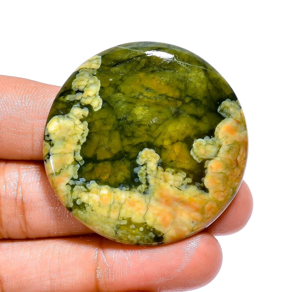 Rainforest Rhyolite Jasper Cabochon Green Jasper Natural Gemstone