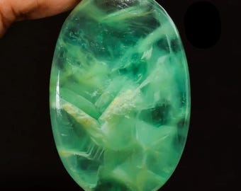 Green Fluorite Cabochon Natural Green Fluorite Stone Flatback Green Loose Gemstone for Jewelry Making, Green Cabachon