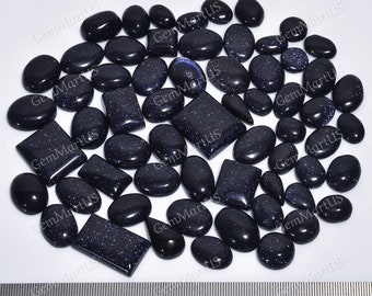 Blue Sandtone Mix Shape Cabochon Lot Loose Gemstone For Making Jewelry Sparkling blue Color Goldstone polished Silk Sandstone Cabochon Lot