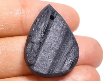 Black Tourmaline Cabochon Mix – Natural Polished Crystal Gemstones for Jewelry Making, Various Sizes