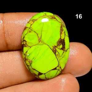Green Mohave Turquoise Cabochon For Jewelry Making, Crafts 16. 26X18X5mm 23Crt