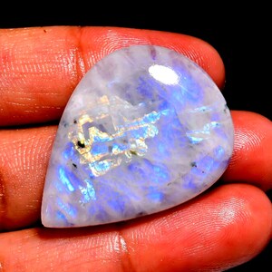 Cabujón de piedra lunar arcoíris, calidad AAA, forma ovalada de lágrima y pera.