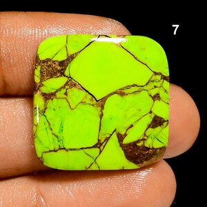 Green Mohave Turquoise Cabochon For Jewelry Making, Crafts 7. 23X23X4mm 23Crt