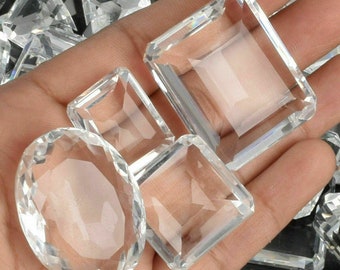 Lote de 100 quilates de topacio blanco, topacio transparente, piedras preciosas sueltas facetadas, suministros para la fabricación de joyas