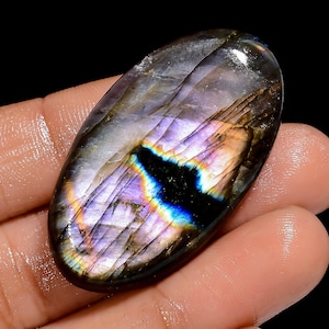 Cabochon di labradorite viola fuoco, labradorite di forma ovale, labradorite viola, cristallo curativo, pietra preziosa di labradorite, labradorite per gioielli