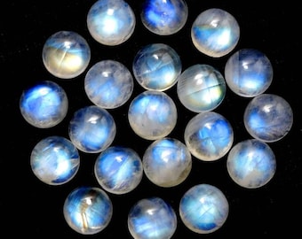 Aaa + Qualità Top Natural da 4x4 mm a 15x15 mm cabochon di PIETRA DI LUNA ARCOBALENO Pietra preziosa rotonda da mm con retro piatto, pietra preziosa per gioielli jmk-111