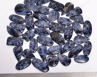 High Quality Pietersite Cabochon, Natural Chatoyant Pietersite,  Pietersite bulk, Blue Pietersite Mix Shapes Lot, Size 15mm to 40mm