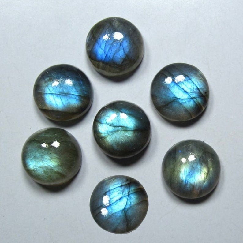 Aaa Quality Top Natural 4x4 mm to 15x15 mm LABRADORITE cabochon Round mm flat back gemstone,jewelry gemstone jmk-112 image 2