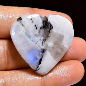 Corazones de piedra lunar arcoíris blancos naturales, hermosos corazones de piedra lunar arcoíris de calidad, piedra preciosa de corazón de piedra lunar briolette única