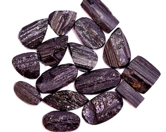 Natural Black Tourmaline Raw Stone – Healing Crystal for Jewelry Making, Crafts ( 500 Carats Mix Lot— 16 Stones)