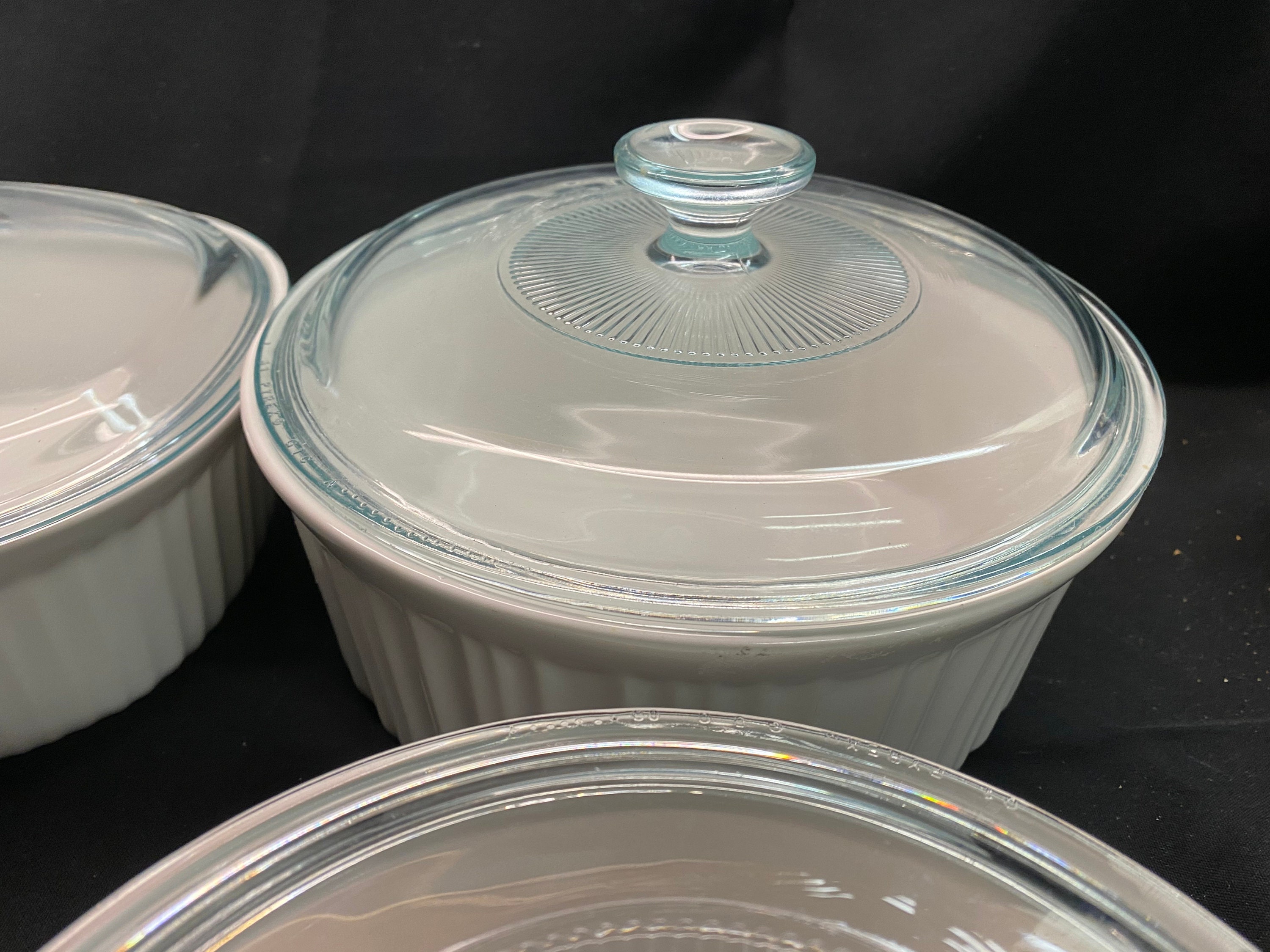 Vintage Corning Ware French White Set 8 pieces Round and Oval Etsy