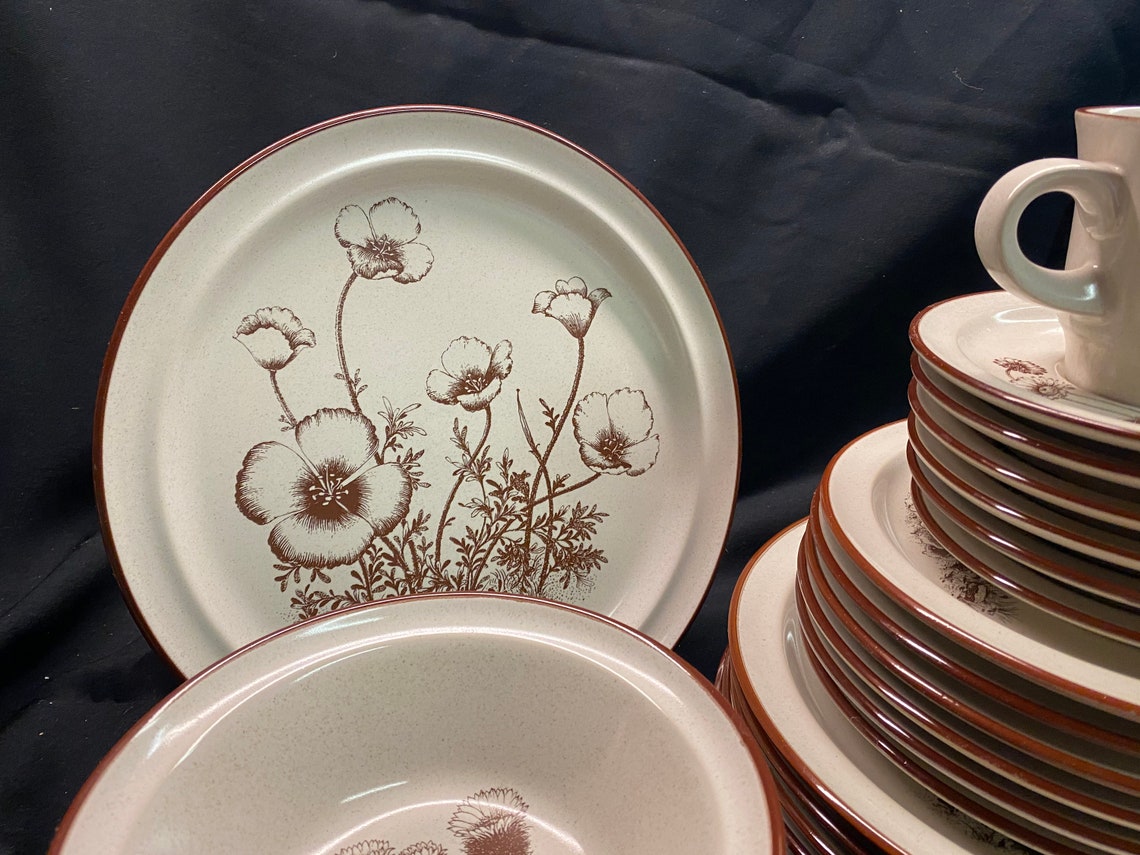 Noritake Japan Stoneware Desert Flowers 8341 Dinnerware Set of Etsy