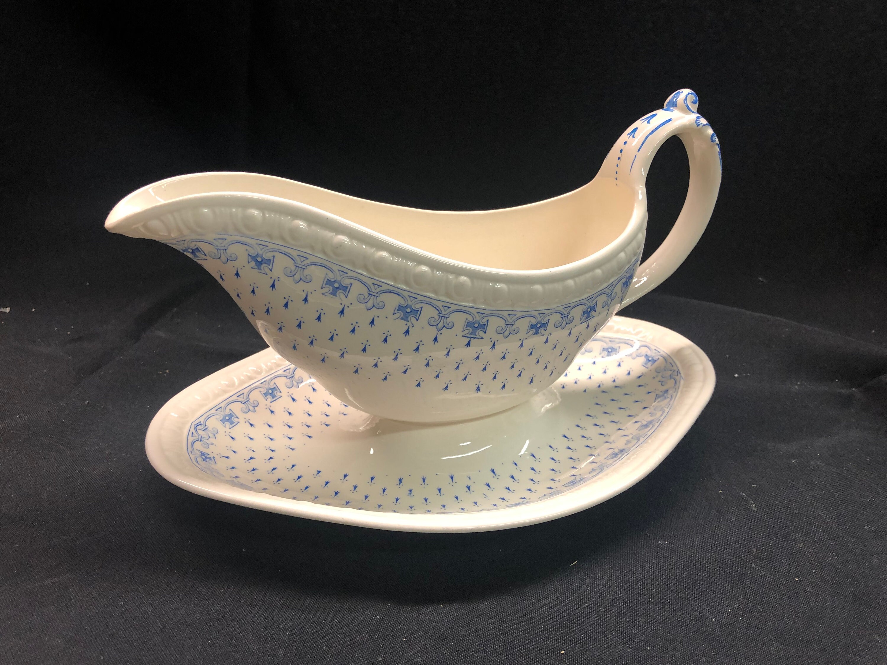Vintage Spode Ermine Gravy Boat with Connected Underplate Etsy