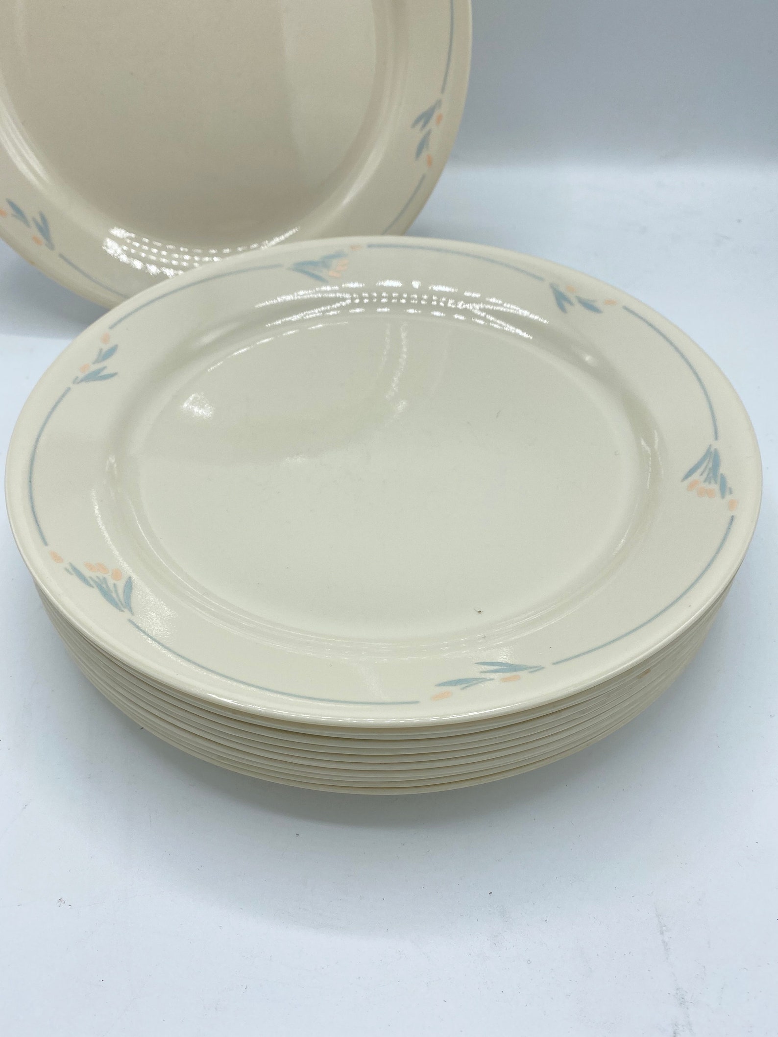 Corning Corelle WINDFLOWER Retired Pattern Dinner Plates Set Etsy