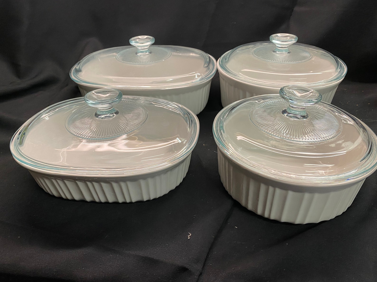 Vintage Corning Ware French White Set 8 pieces Round and Oval Etsy