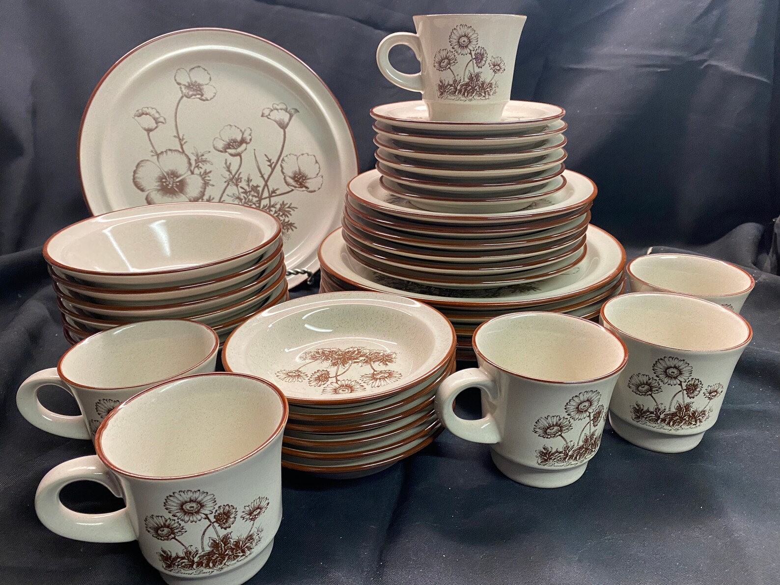 Noritake Japan Stoneware Desert Flowers 8341 Dinnerware Set of Etsy