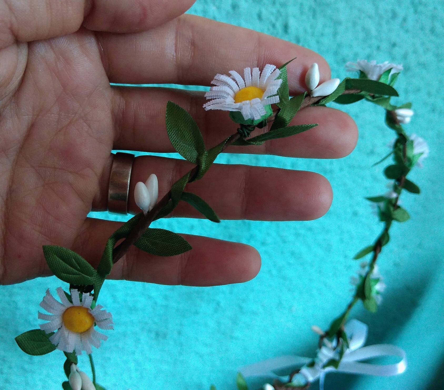 White Daisy Flower Crown Floral Headband Flower Headband Etsy Norway