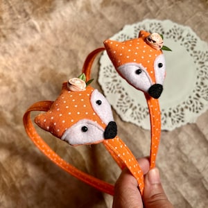 Orange Fox Headband   Hair Accessory Headband for Girls Headband for Women Orange Autumn Headband Handmade Fox Flower Crown Animal Headband