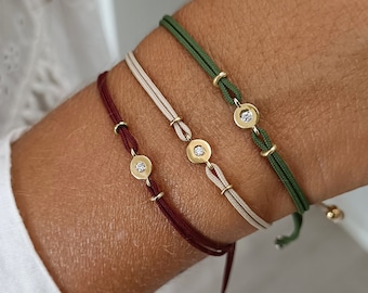 String bracelet with Diamond 18k Gold, Diamond bracelet, Friendship bracelet for women