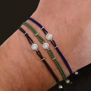 String bracelet with Diamond 18k Gold, Diamond bracelet, Friendship bracelet for men