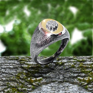 Tree bark ring, 4 leaf clover ring, nature ring