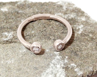 Solid gold cuff ring, open ring, 10k gold ring