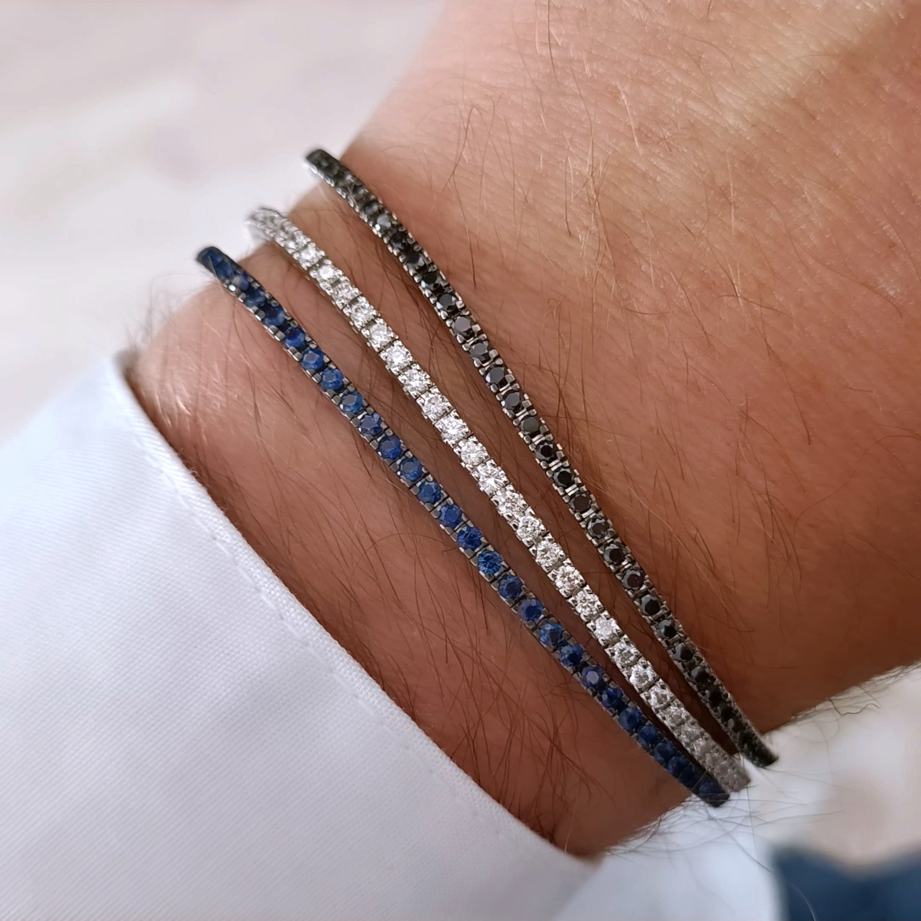 B*B様 サファイア18KWG S11.78ct ブルー テニスブレスレット サファイア18KWG S11.78ct ブルー テニスブレスレット