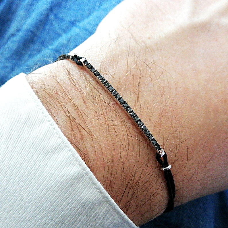 Mens black diamond tennis bracelet Clearance