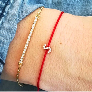 Pulsera de oro con inicial, pulsera personalizada para mujer