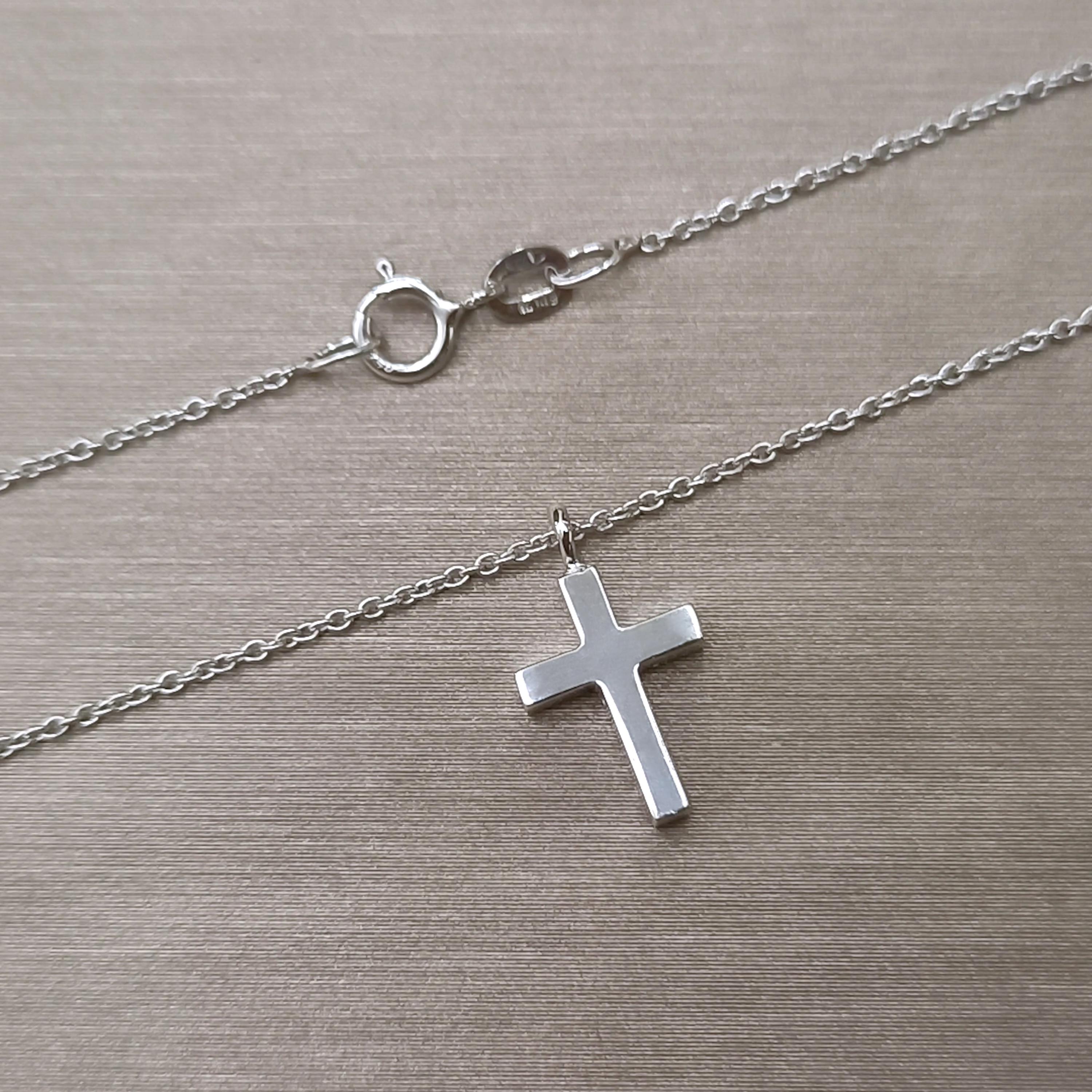 Dazzlingrock 18K Gold & Diamond Cross Pendant Necklace - With Silver Chain - View #2