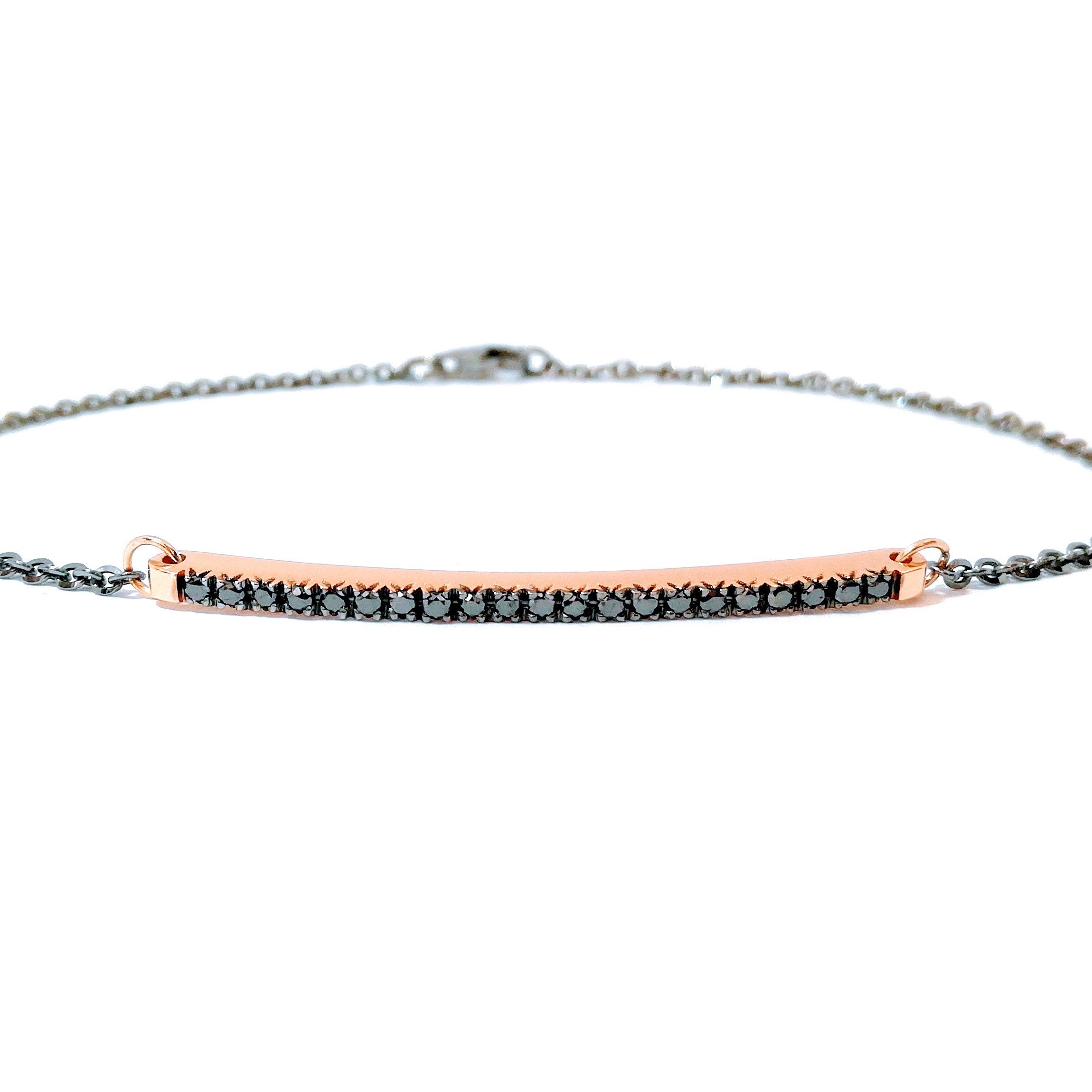 Black diamond bracelet mens bracelet Etsy