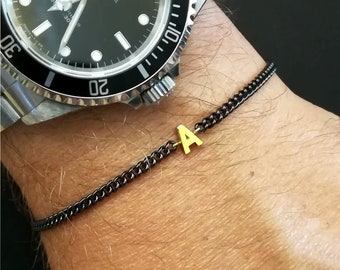 Initial bracelet, personalized bracelet for men