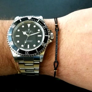 Black diamond bracelet, mens bracelet