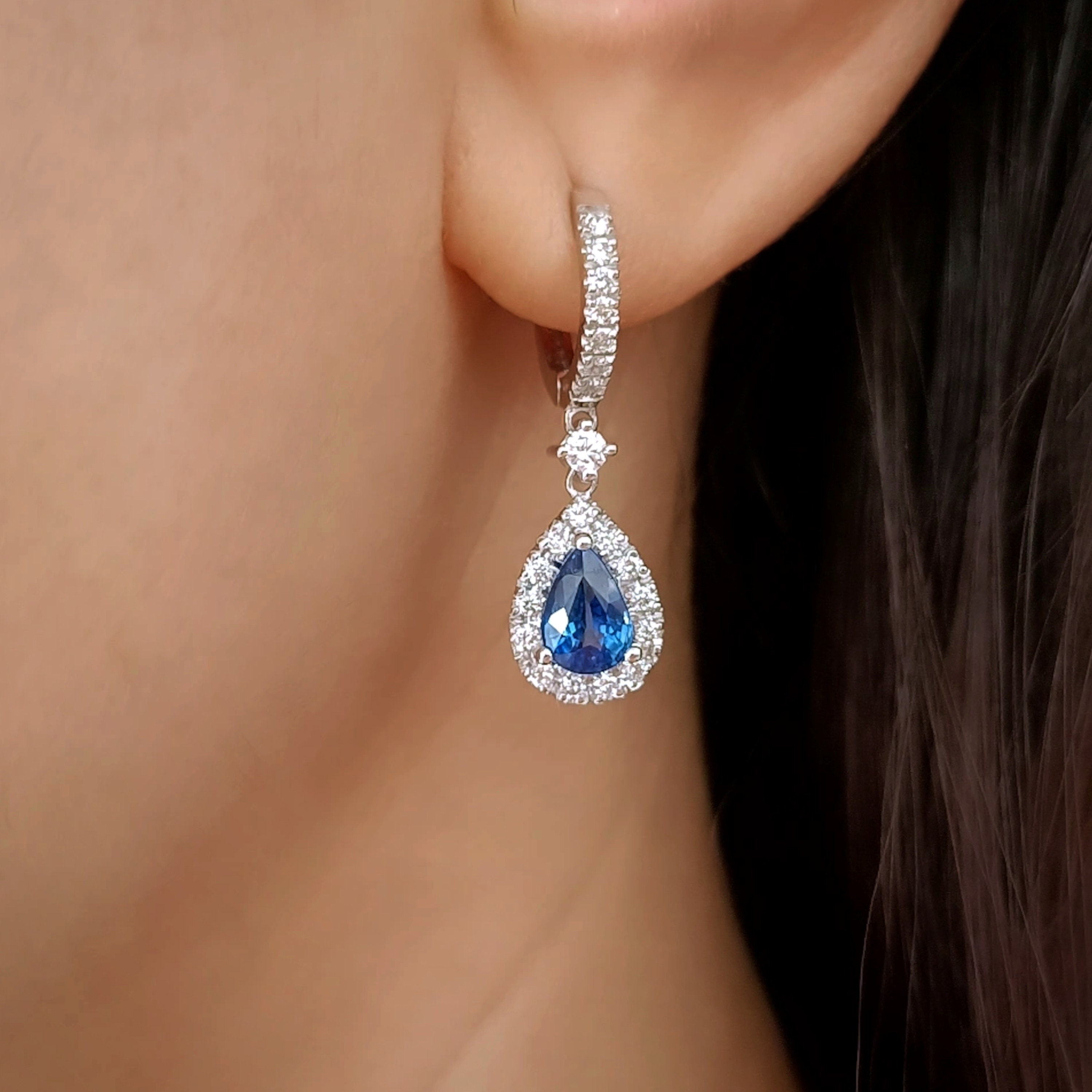 Orecchini Pendenti Bohémien Con Zaffiro Blu – Vintage A Goccia In Lega, Gioielli Per Donna E Ragazza