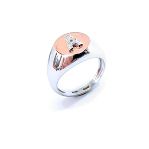 Custom signet ring, initial ring, pinky ring