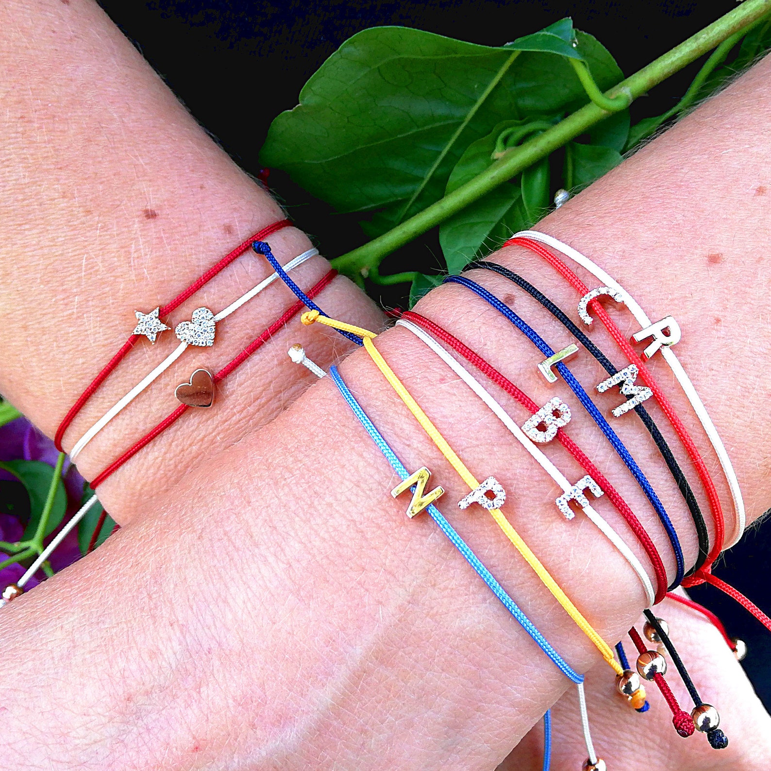 Heart Bracelet in 18k Gold and Diamonds. String Bracelet Etsy