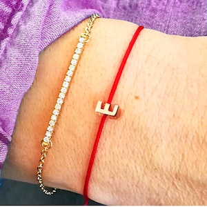 Pulsera de oro con inicial, pulsera de mujer personalizada