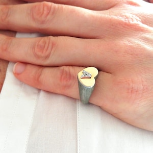 Initial ring, gold signet ring, pinky ring