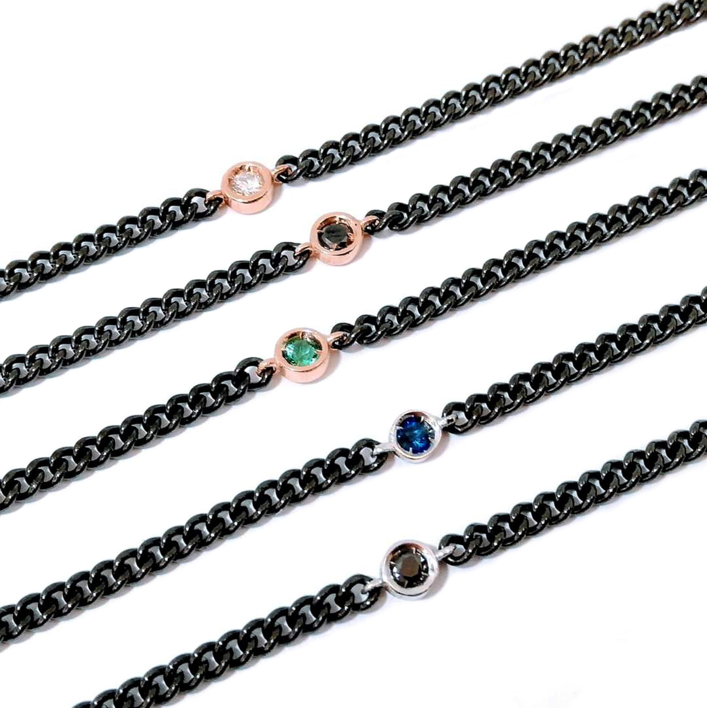 Mens emerald bracelet 18k gold black bracelet | Etsy