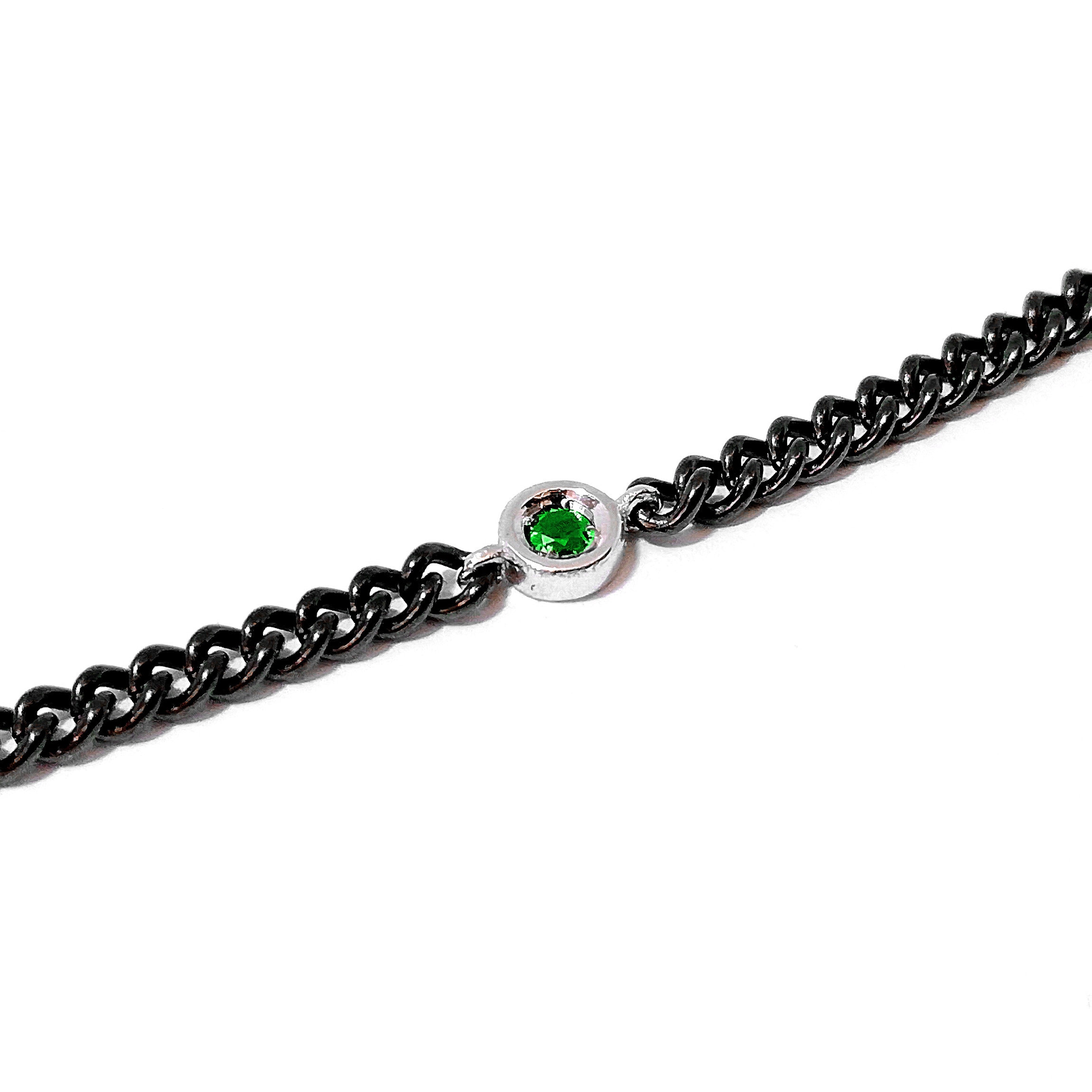 Mens emerald bracelet 18k gold black bracelet | Etsy