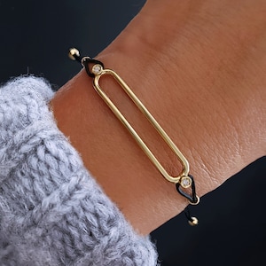 String bracelet with Diamond 18k Gold, Diamond bracelet, Tennis bracelet, Bar bracelet