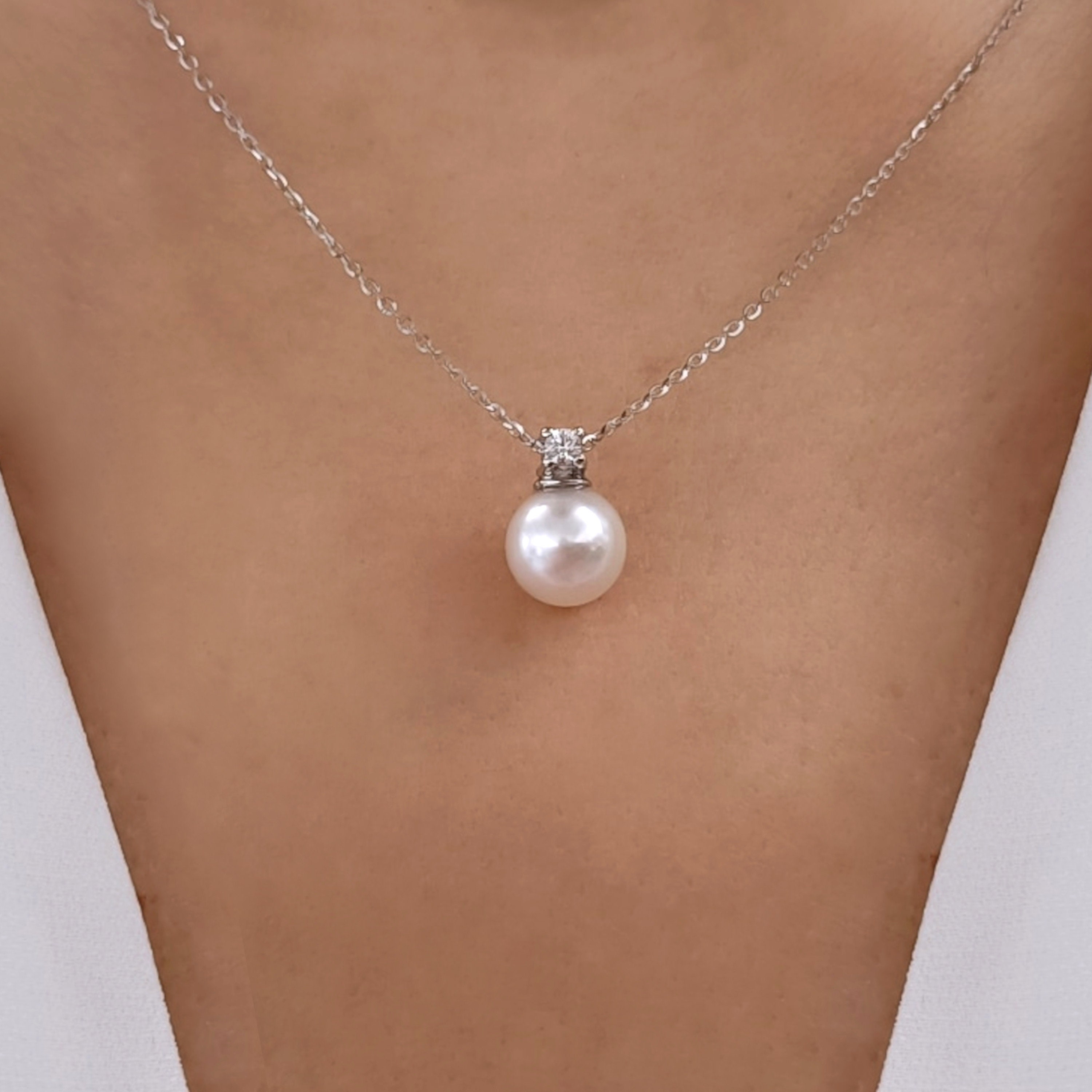 Ciondolo Con Perla Akoya Nera O Bianca AAA Da 6-6,5 Mm - Foto 2