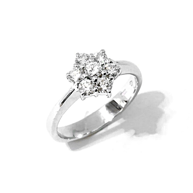 Flower Engagement Ring Daisy Diamond Ring Etsy