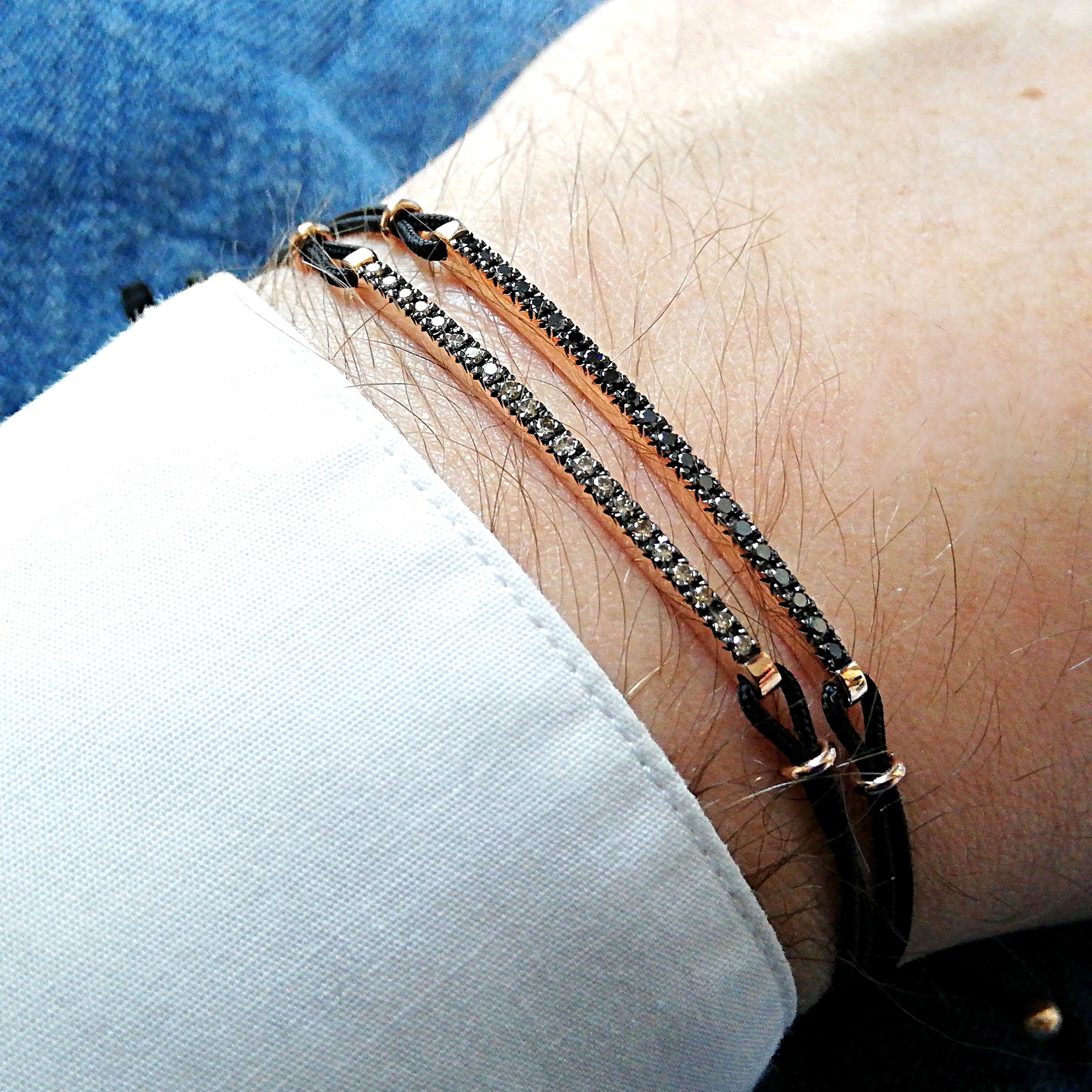 Bracciale tennis uomo diamanti Brown oro 18k bracciale cordino Etsy Italia
